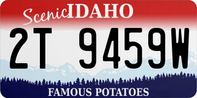 ID license plate 2T9459W