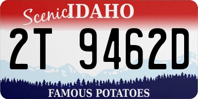 ID license plate 2T9462D