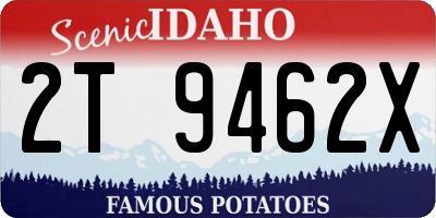 ID license plate 2T9462X