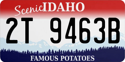 ID license plate 2T9463B