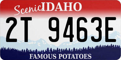 ID license plate 2T9463E