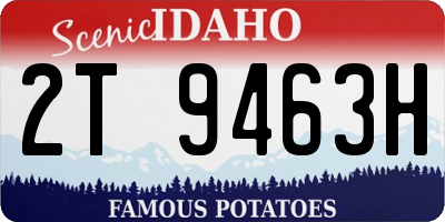 ID license plate 2T9463H