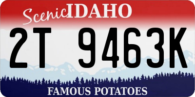 ID license plate 2T9463K