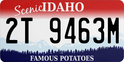 ID license plate 2T9463M