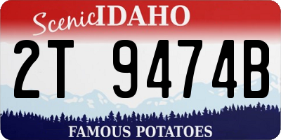 ID license plate 2T9474B