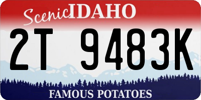 ID license plate 2T9483K