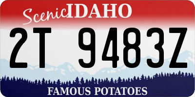 ID license plate 2T9483Z