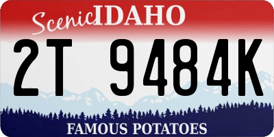 ID license plate 2T9484K
