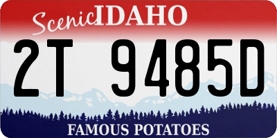 ID license plate 2T9485D