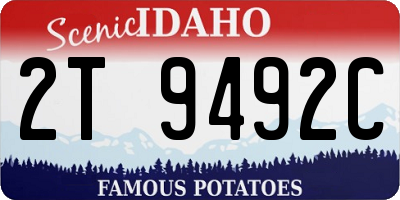 ID license plate 2T9492C