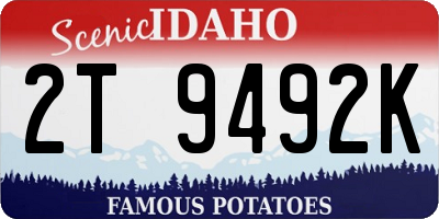 ID license plate 2T9492K