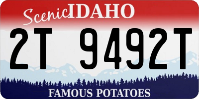 ID license plate 2T9492T