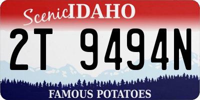 ID license plate 2T9494N
