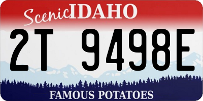 ID license plate 2T9498E