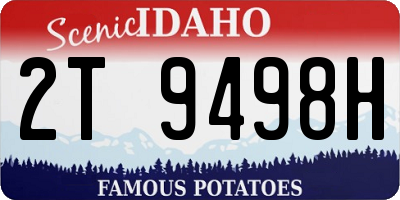 ID license plate 2T9498H