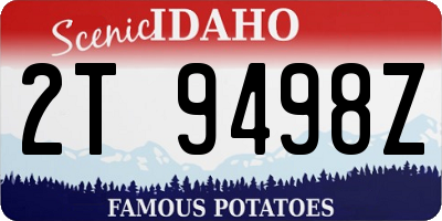 ID license plate 2T9498Z