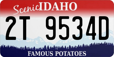 ID license plate 2T9534D