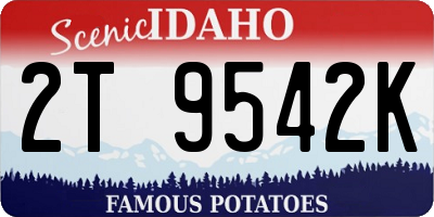 ID license plate 2T9542K