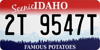 ID license plate 2T9547T