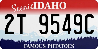 ID license plate 2T9549C