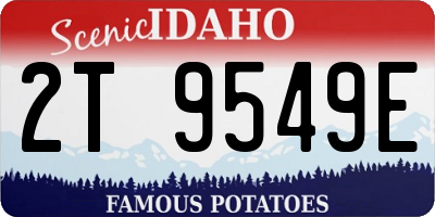 ID license plate 2T9549E