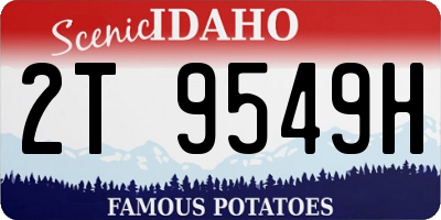 ID license plate 2T9549H