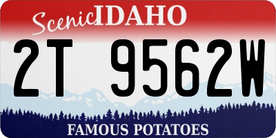 ID license plate 2T9562W