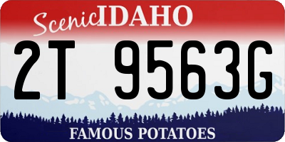 ID license plate 2T9563G