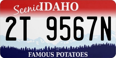 ID license plate 2T9567N