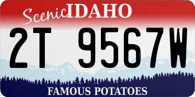 ID license plate 2T9567W