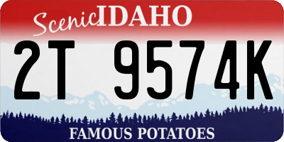ID license plate 2T9574K