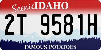 ID license plate 2T9581H