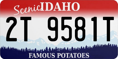 ID license plate 2T9581T