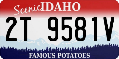 ID license plate 2T9581V