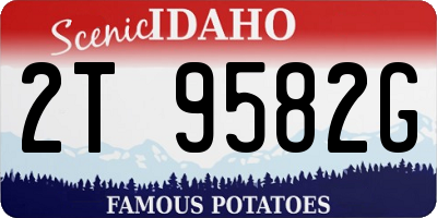 ID license plate 2T9582G