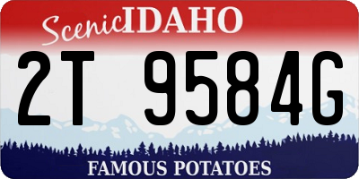 ID license plate 2T9584G