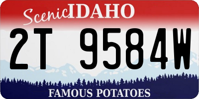 ID license plate 2T9584W