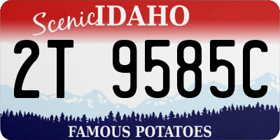 ID license plate 2T9585C