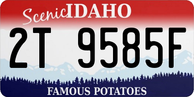 ID license plate 2T9585F