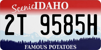 ID license plate 2T9585H
