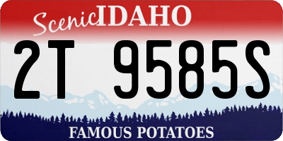 ID license plate 2T9585S