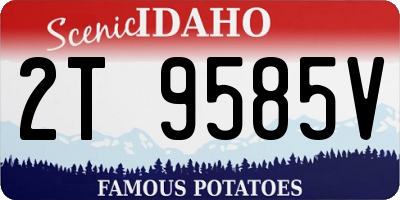 ID license plate 2T9585V