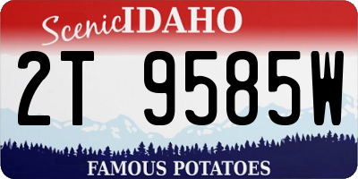 ID license plate 2T9585W