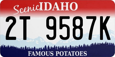 ID license plate 2T9587K