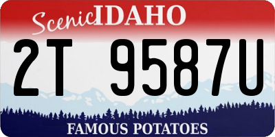 ID license plate 2T9587U