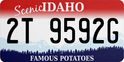 ID license plate 2T9592G