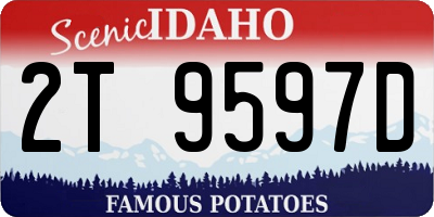 ID license plate 2T9597D