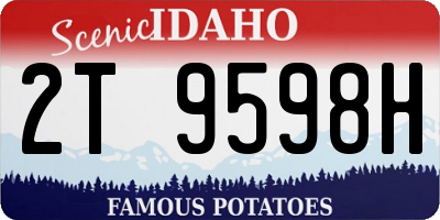 ID license plate 2T9598H