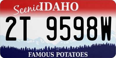 ID license plate 2T9598W