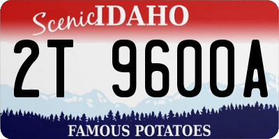 ID license plate 2T9600A